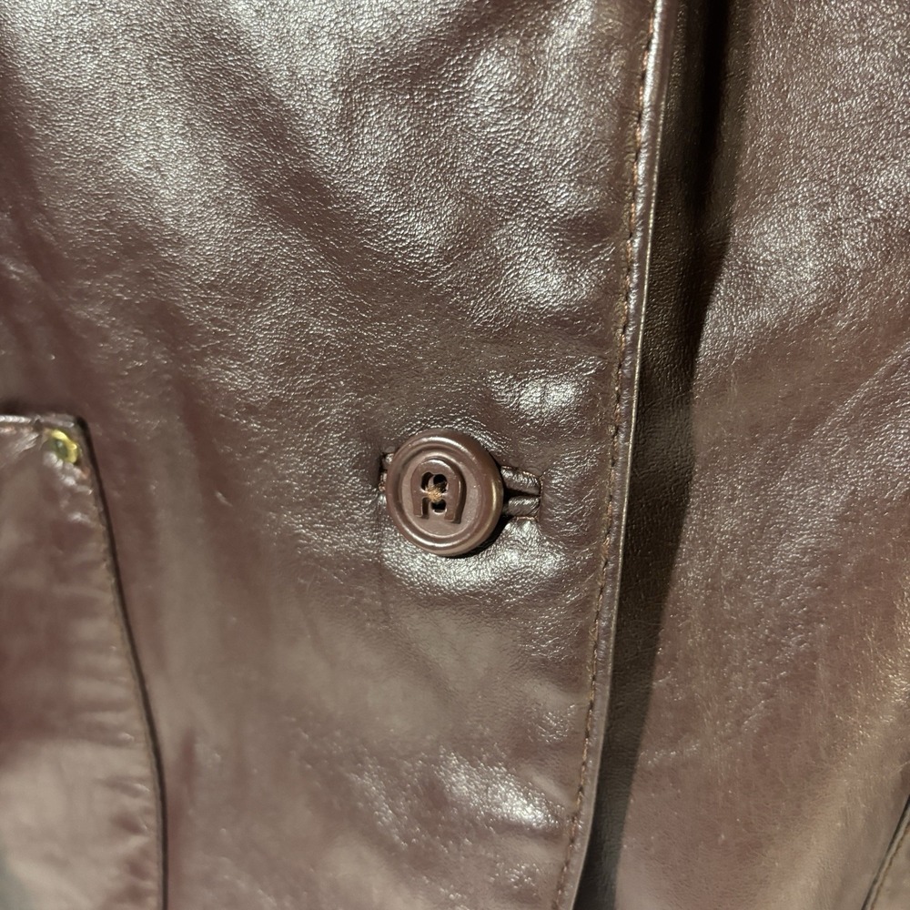 etienne aigner Vintage Leather Jacket Blazer Sz 12  Pics For Measurements EUC - Picture 5 of 15